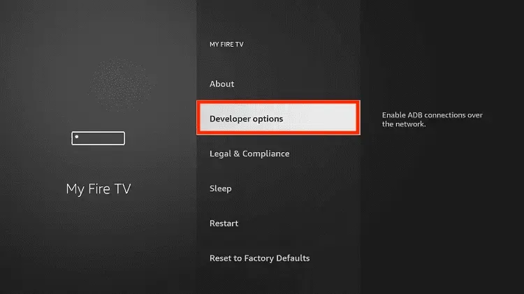 Open Developer Options on Firestick