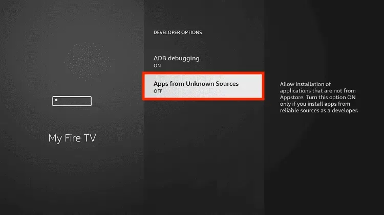 Select Install Unknown Apps on Firestick